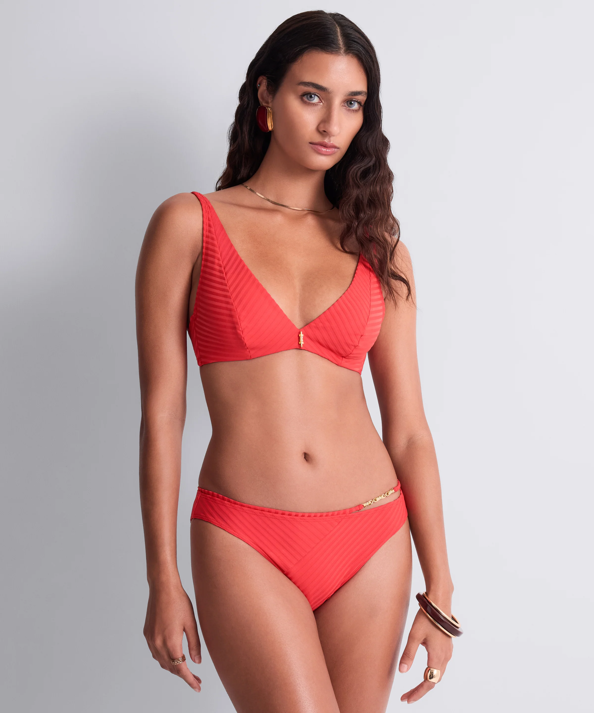 Sun Pop Haut de maillot de bain Triangle emboîtant Corail - Image 4