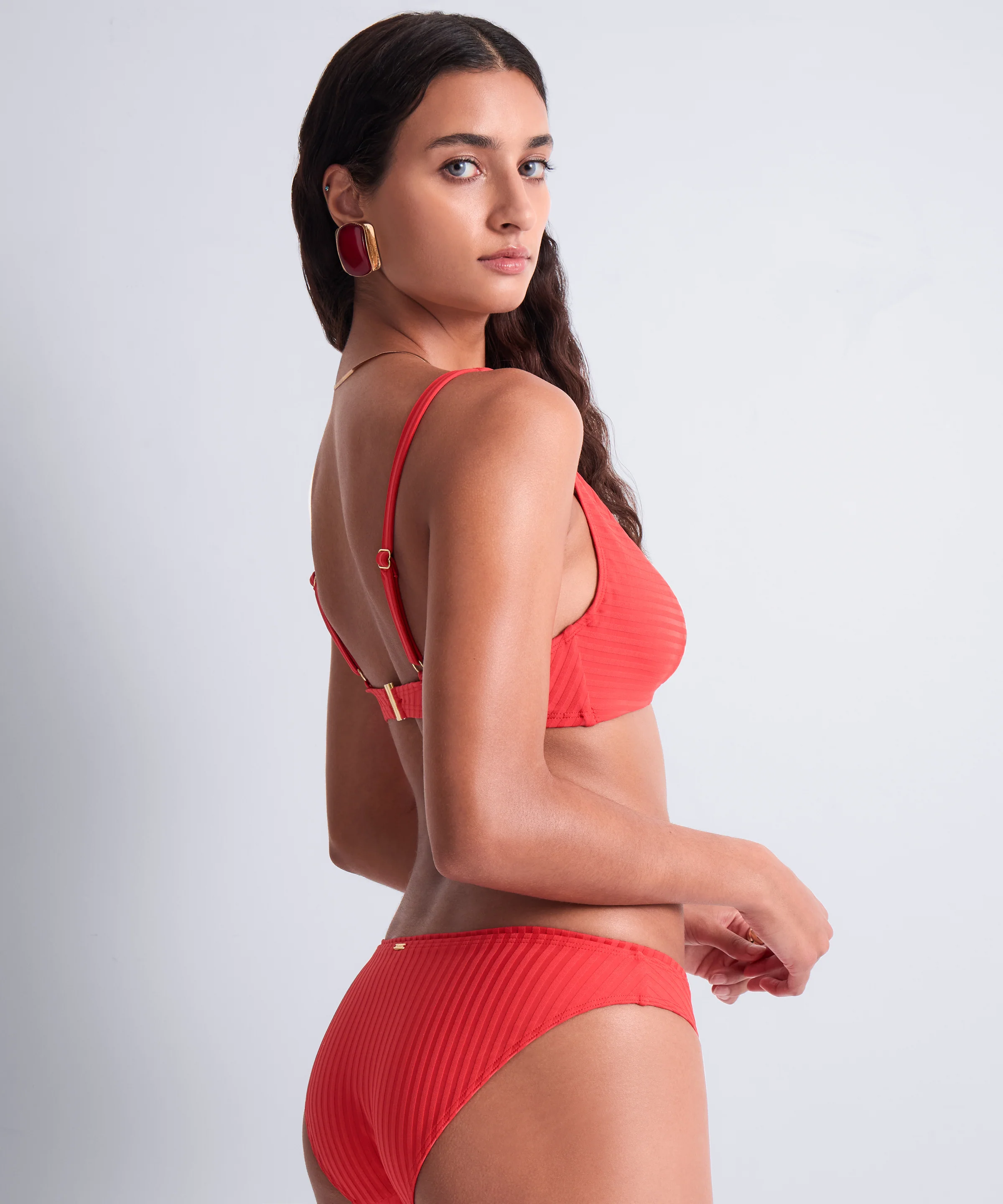 Sun Pop Haut de maillot de bain Triangle emboîtant Corail - Image 5